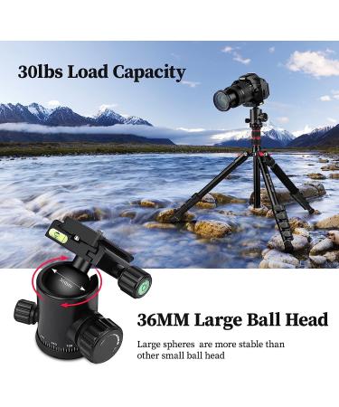 Victiv 81-inch Professional Camera Tripod with Monopod, Aluminum DSLR Tripod for Travel - 360 Degree Ball Head, Phone Mount - Compatible with Canon, Nikon, Sony - Black - Buy Online on GoSupps.com