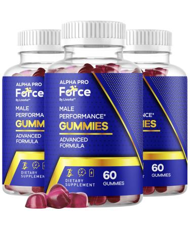 (3 Pack) Alpha Pro Force Gummies For Men - Official Alpha Pro Force Gummies Natural Premium Support Overall Health & Wellnes AlphaPro Force Advanced Formula Maximum Strength 180 Gummies For 3 Months