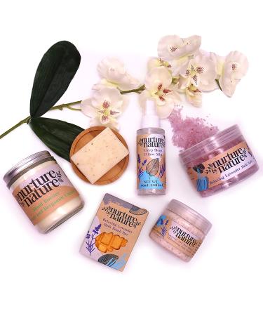 Nurture By Nature Relax & Calm Pamper Gift Basket for Women | Lavender Essential Oils, Bath Salts, Soap, Bath Bombs, Candle & More | Perfect Mother's Day Gift - Buy Online on GoSupps.com