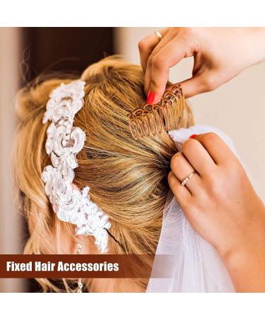 32-Piece French Hair Side Combs Set - Bridal Wedding Veil Comb for Girls and Women - Plastic Twist Comb with Hair Clip Accessories (9/11/17/23 Teeth) - Buy Online on GoSupps.com