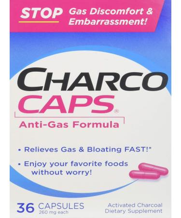 CharcoCaps 260 mg Capsules 36 ea (Pack of 3)