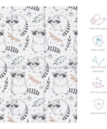 Foldable Waterproof Diaper Changing Mat for Babies - Portable & Soft (Raccoon) #6 - Buy Online on GoSupps.com