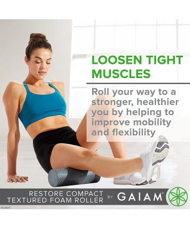 Gaiam Restore Compact Textured Foam Roller - 12L X 4 Diameter Massager Roller for Muscle Repair and Exercise | Ideal for Improved Circulation and Muscle Tension Relief - Buy Online on GoSupps.com