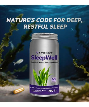 Melatonin-Free Sleep Aid for Adults with GABA & Seaweed Extract - Natural Supplement for Deep Sleep & Waking Up Refreshed, Stress Relief & Cognitive Support - Non-Habit Forming, 60 Capsules 60 Count (Pack of 1) - Buy Online on GoSupps.com