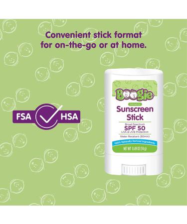 Boogie Block Baby Sunscreen Stick SPF 50, 0.49 Oz (Pack of 2) | Zinc Oxide, Water Resistant, Naturally Derived Sunscreen for Kids - Buy Online on GoSupps.com