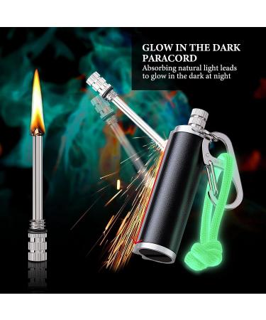 Dreambay Permanent Match Fire Starter 2 Pack with Carabiner | Waterproof Flint Match Keychain EDC | Glow in The Dark Paracord | O-Ring | Survival Lighter | (Pack of 1) - Buy Online on GoSupps.com