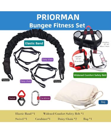 PRIORMAN Bungee Fitness Equipment Set Heavy Cord Bungee Dance Resistance Belt Rope Workout Fitness Gym Professional Training Equipment L: 154-176 lbs - Buy Online on GoSupps.com
