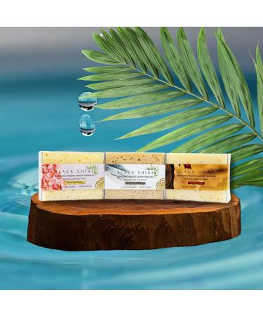 Buy BlackShine Organic Body Soap with Sponge | Goat Milk & Olive Oil Natural Body Wash for Men & Women - Sandalwood & Rose  - Buy Online on GoSupps.com