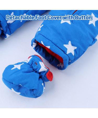 Vine Baby Snowsuit Toddler Hooded Down Jumpsuit | Winter Coat Zipper Outfits | Boys & Girls 3-6 Months Blue-star - Buy Online on GoSupps.com