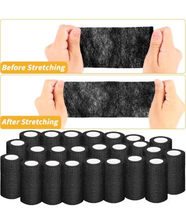 54 Pack Black Self Adhesive Bandage Wrap - 4 Inch x 5 Yards Cohesive Vet Wrap for Athletes & Pets | Breathable Elastic Self-Adherent Tape - Buy Online on GoSupps.com