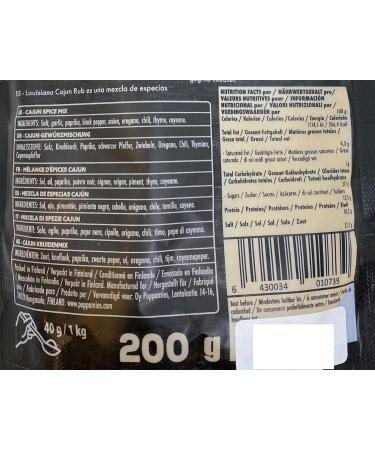 Poppamies Louisiana Cajun Spice Mix - 200g Dry Marinade for Fish Chicken & Vegetables | Perfect for BBQ Grill & Oven - Buy Online on GoSupps.com