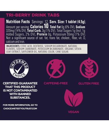 GU Energy Hydration Electrolyte Drink Tablets Enhanced Endurance Sports Drink for Running Cycling Triathlon 4-Count (48 Servings) Tri-Berry - Buy Online on GoSupps.com