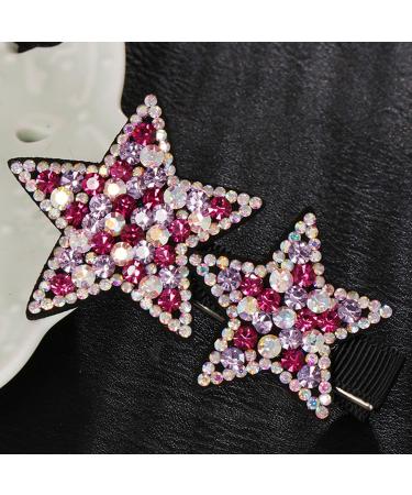amangul Rhinestones Star Hair Clip Star Hair Accessories Star Barrettes Star Hairpin Crystal Star Hair Clip Hair Bangs Clip(Bright Black) - Buy Online on GoSupps.com