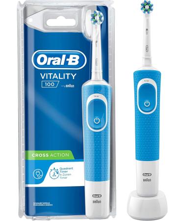 Oral-B 610498 Vitality 100 Crossaction Electric Toothbrush - Rechargeable Blue | Best International Shipping - Buy Online on GoSupps.com