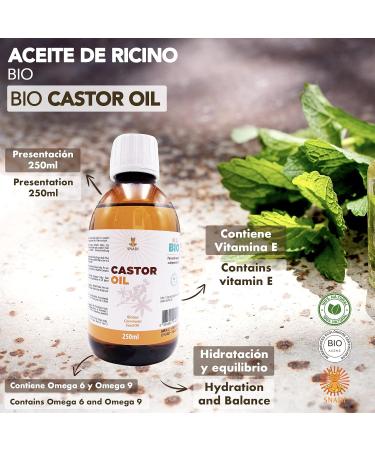 Organic Cold Pressed Castor Oil 250ml - Antioxidant Anti-Aging Moisturizing Body & Hair Oil for Dry Skin - Buy Online on GoSupps.com