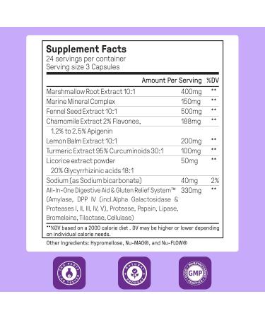 Happy Mammoth Bloat Banisher Natural Relief for Bloating Gas Indigestion & Discomfort. Promotes Healthy Digestion of Even Difficult Foods Like Dairy Breads Pizza Cheese & Meats. 72 Caps - Buy Online on GoSupps.com