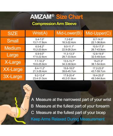AMZAM Medical Compression Arm Sleeve 20-30 mmHg for Pain Relief - Large Size, Black - Ideal for Lymphedema, Edema, Swelling, Arthritis - Silicone Band for Men & Women - Buy Online on GoSupps.com