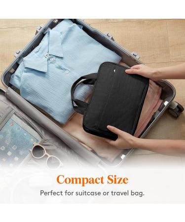 Lifewit Large Hanging Travel Toiletry Bag Organizer for Women - Transparent Cosmetic Bag with Hook, Black Medium - Buy Online on GoSupps.com