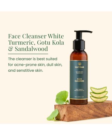 Ayurvedic Face Cleanser for Radiant Glow - White Turmeric Gotu Kola & Sandalwood - Calms Inflamed Skin - Perfect for Sensitive Dull & Acne-Prone Skin - 100 ML - Buy Online on GoSupps.com