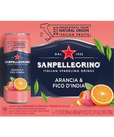 Sanpellegrino Arancia and Fico D'India Sparkling Drink - 6 Pack 11.5 Fl Oz Cans - Buy Online on GoSupps.com