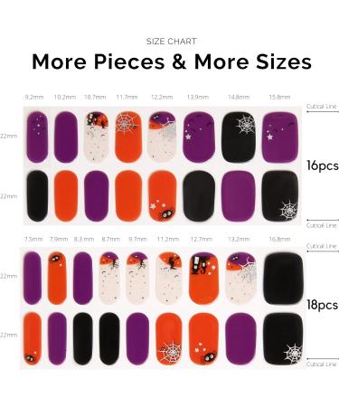 NAILOG Semi Cured Gel Nail Strips - Salon-Quality Long Lasting Nail Wraps - Dark Moon Night - 34 pcs - Buy Online on GoSupps.com