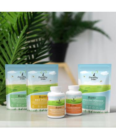 Organic Maca Powder by TheHealthyTree Company - High in Vitamin B2, Fibre, Iron & Calcium - Peruvian Raw Maca Root for Vegan Smoothies, Oats, and Baking - 250g Pack - Buy Online on GoSupps.com