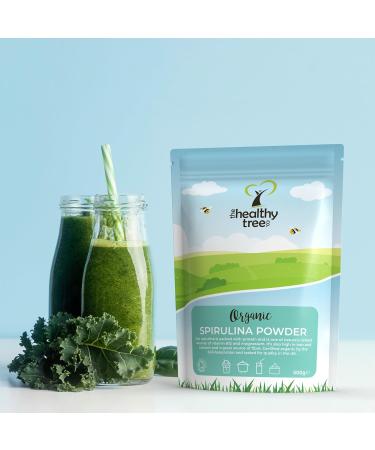 Certified Organic Spirulina Powder (500g) for Vegan Juices & Smoothies - High in Vitamin B12, Magnesium, Protein, Iron, & Calcium - by TheHealthyTree Company - Buy Online on GoSupps.com