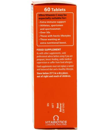 Vitabiotics Ultra Vitamin C Tablets 60 Count - Sustained Release with Bioflavonoids - Buy Online on GoSupps.com
