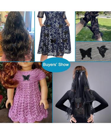 30 Pcs Butterfly Lace Embroidered Appliques Sew On Patches - Black Wedding Dress Clothes Hair Accessories DIY - Buy Online on GoSupps.com