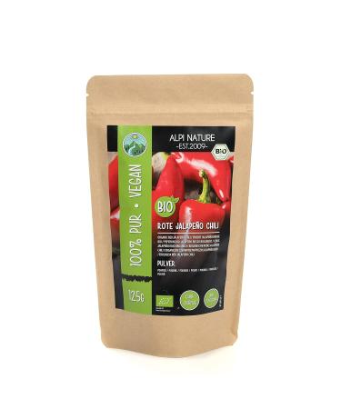 Organic Jalapeno Chili Powder 125g | 100% Pure & Natural | Ground from Controlled Organic Cultivation - Buy Online on GoSupps.com