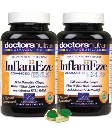 InflamEzze by Doctors Nutra - Turmeric & Curcumin - 60 Capsules (Gluten-Free) | Day or Night Support - Buy Online on GoSupps.com