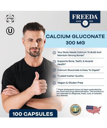 Freeda Calcium Gluconate - Vegan Bone & Joint Support - 100 Capsules - Buy Online on GoSupps.com