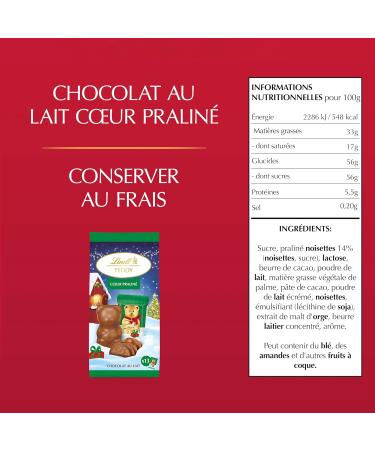 Lindt - Bag of individual Mini-Moulages filled with TEDDY - Milk chocolate and praline heart - Ideal for Christmas 137 g - Buy Online on GoSupps.com