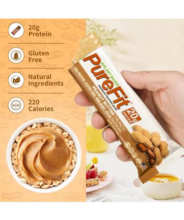 PureFit Protein Bar Peanut Butter Crunch Pack of 15 Protein Bars | 20g of Protein | 220 Calories | 8g of Sugar | 3g of Dietary Fiber | 900g of Pack- High Protein Low Carb Gluten Free Protein Bar Vegan Protein Bars Health  - Buy Online on GoSupps.com