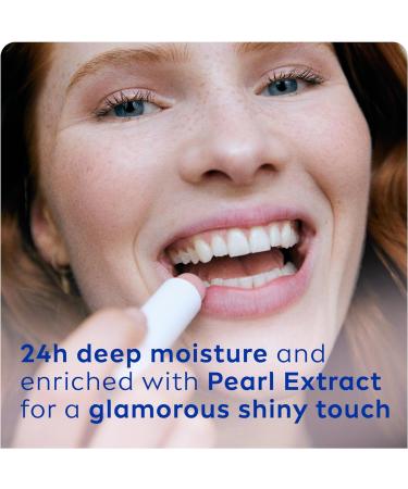 NIVEA Pearly Shine Lip Balm (4.8g) - 24h Moisture & Glamorous Shine with Shea Butter, Natural Oils & Vitamins - Nourishing Lip Care - Buy Online on GoSupps.com