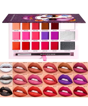 Whnbuij Lip gloss palette - 18 waterproof lipstick colors for women - Long-lasting cosmetic cream with a soft texture for mothers girlfriends and women