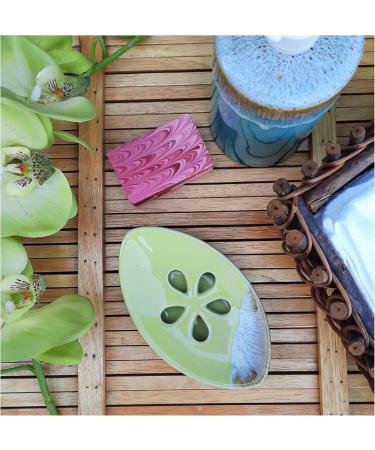 Buy Lemon Yellow Ceramic Soap Dish with Self Draining Tray Perfect for Bathroom & Kitchen | International Shipping Available - Buy Online on GoSupps.com