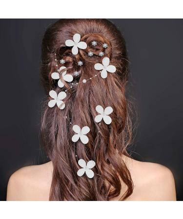 Boao 56-Piece Wedding Bridal Hair Accessories Set - Crystal Pearl Comb, Rhinestone Hair Pins, U-shaped Clips - White - Ideal for Bride Bridesmaid - Buy Online on GoSupps.com