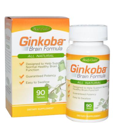 Body Gold Ginkoba Brain Formula 90 Tablets Per Bottle (2 Pack)