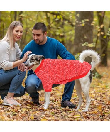 Warm Dog Sweater - Fleece Hoodie for Small & Medium Dogs | Cozy Winter Pet Coat for Corgis Bulldogs & Bichons (L/35cm) - Red - Buy Online on GoSupps.com