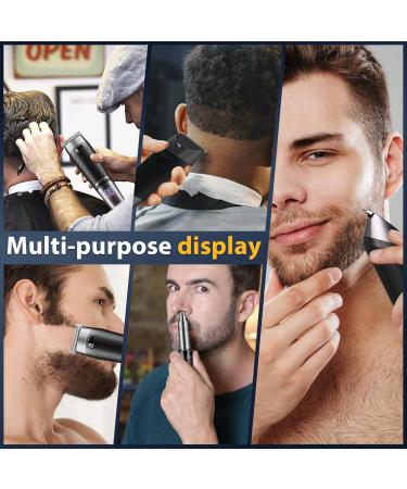 Bwaliffury Professional Hair Trimmer Beard Trimmer Hair Trimmer Nose Hair Trimmer 2 in 1 Men's Hair Trimmer Men's T-shaped Trimmer USB Rechargeable Waterproof LED Display (Black) - Buy Online on GoSupps.com