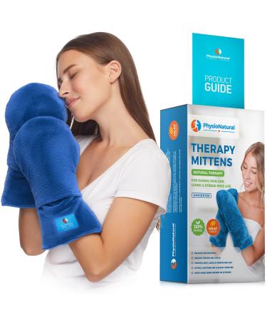 Microwavable Therapy Mittens with Flaxseed  Moist Heat Therapy Relief for Hands and Fingers in Cases of Stiff Joints, Trigger Finger, Inflammation, Raynaud's, Carpal Tunnel  Natural Unscented Gloves