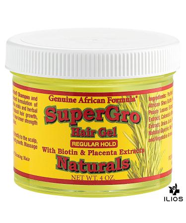Genuine African Formulas Hair Gel with Ilios Comb Bundle - 4oz Regular and Extra Hold Combo for Short, Long, Straight, Curly, Wavy Locks - Styling & Texturing - Compact & Travel-Ready - Buy Online on GoSupps.com