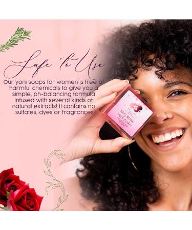 Yoni Soap Feminine Wash Bar - 100% Natural Organic Herbal Formula for pH Balance & Odor Elimination (3.5 oz) - Handmade Red Rose Scented Care Soap for Women - Buy Online on GoSupps.com