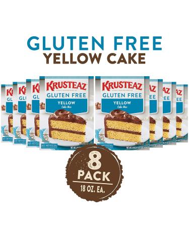Krusteaz Gluten Free Yellow Cake Mix 18oz (Pack of 8) - Delicious and Convenient Baking Option - Buy Online on GoSupps.com