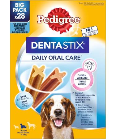 Buy Pedigree Dog Snacks Dentastix for Medium Dogs (10-25kg) - 28 Sticks 720g - Healthy Dental Treats for Your Pet - Buy Online on GoSupps.com