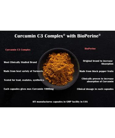 AFI Super Curcumin C3 Complex 1000mg - 60 Count - Turmeric 95% Curcumin with Black Pepper Extract - Vegetarian - Non-GMO - Made in USA - Buy Online on GoSupps.com