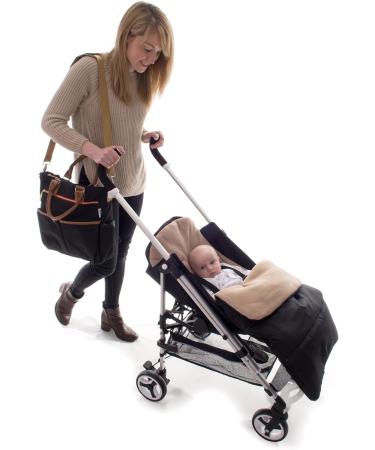 Babetta Baby Changing Bag - Durable Lightweight Luxury Stylish Satchel with Wipe Clean Fabric and Shoulder Strap + Changing Mat (Black) - Buy Online on GoSupps.com