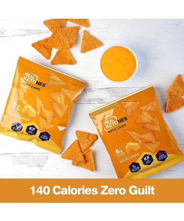 Real Ketones Keto Protein Chips with MCT - Nacho Cheese Flavor, 8 Pack - Low Carb Snack with Zero Sugar - Buy Online on GoSupps.com