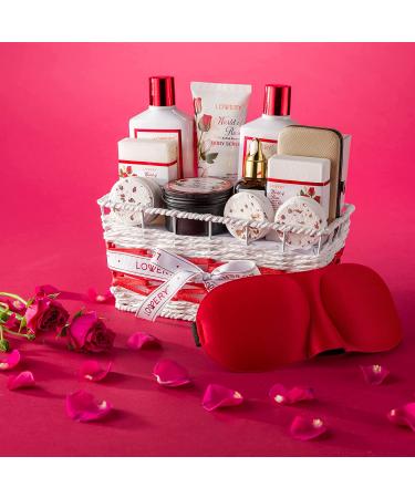 Red Rose Spa Gift Set for Women - 35 Piece Stress Relief Kit for Thank You, Birthday, Mom, Christmas - Nail Care, Body Scrub, Bubble Bath, Bath Bomb & More - Buy Online on GoSupps.com